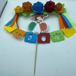 Mexican cake topper with lights /custom made any color and name with lights